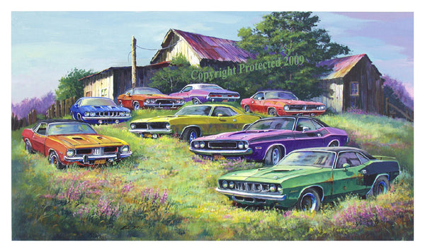 Mopar plymouth dodge jeep Art Lithograph Artist shops K. Yeszin (6) Collection